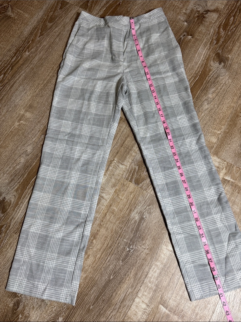 H&M Gray Plaid Girls Pull-On Pants
